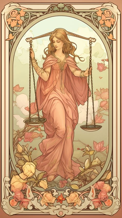 📌 What's wrong with this picture? 📌 Art Nouveau Greek Mythology, Art Nouveau People, Art Nouveau Tarot Illustration, Alphonse Mucha Art Nouveau Illustrations, Art Neauveau Woman, Art Nouveau Aesthetic Outfit, Art Nouveau Borders And Frames, Libra Art Goddesses, Libra Tarot Card