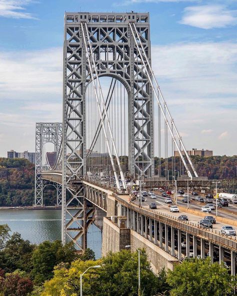 George Washington Bridge NYC Upstate Ny Travel, Landscape Pics, Beautiful Bridges, Photo New York, Photo Time, Bridge Over Troubled Water, Washington Heights, New York Pictures, Bridge Design