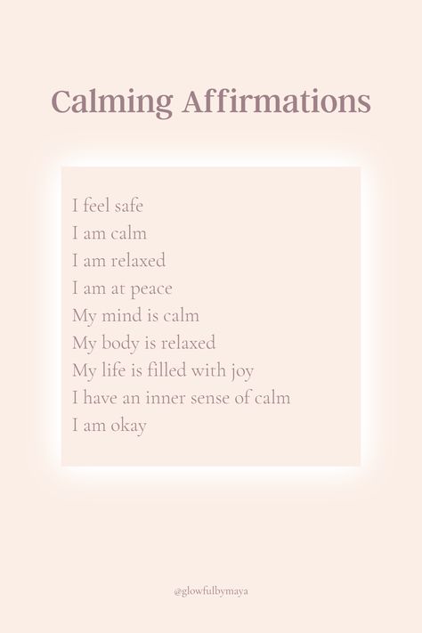 Calming Affirmations Peace, Calm Affirmations Peace, Calm My Mind Quotes, How To Feel Calm, Feel Safe Aesthetic, Feeling Safe Affirmations, Quotes To Calm Nerves, I Am Calm Affirmation, Feeling Safe Aesthetic