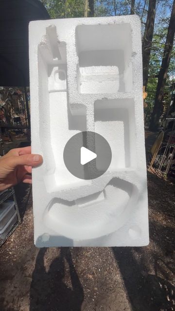 Styrofoam Art Diy, Sanding Concrete, Gypsum Crafts Diy, Plaster Over Styrofoam, Concrete Crafts To Sell, Gypsum Sculpture Diy, Cement Fabric Sculpture, Styrofoam Diy, Concrete Statue Molds