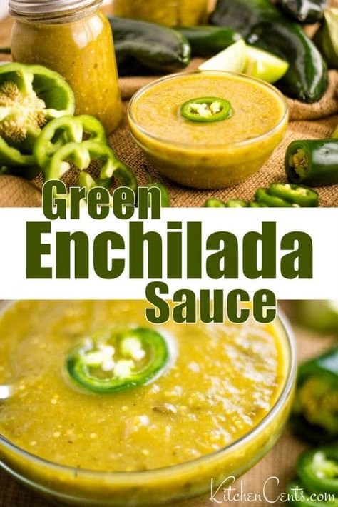 Green Enchilada Sauce Recipe, Enchilada Verde, Homemade Green Enchilada Sauce, Enchiladas Dinner, Homemade Enchilada Sauce Recipe, Enchilada Sauce Recipe, Enchilada Sauce Easy, Green Chili Enchiladas, Mexican Enchiladas