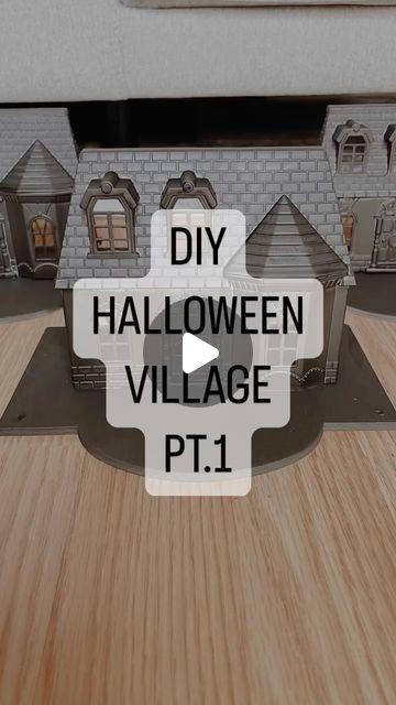 Amanda Moore on Instagram: "🖤 First step in our DIY Halloween Village 🏘️

* Mini dollhouses, and wooden base from DollarTree 
* spray paint is @rustoleum flat black 

🖤 Stay tuned for Pt 2! 
•
•
•
•
#diy #halloweendiy #diyhalloween #diyhauntedhouse #hauntedhouse #hauntedvillage #halloween #halloweenvillage #halloweencrafts #halloweendecor #halloweeninspo" Diy Halloween Town, Spooky Village Diy, Diy Halloween House Village, Mini Halloween Village, Halloween Village Diy, Mini Haunted House, Halloween Village Display Ideas, Diy Halloween Village Houses, Halloween Dollhouse Diy