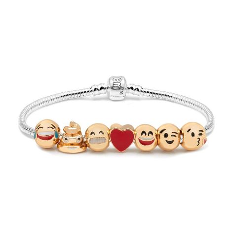 Emojem Bracelet Charms Plated Jewelry Emoji Jewelry, Cheer Someone Up, Womens Bracelet, Fun Bracelet, Bracelet Charms, 21st Gifts, Amazon Gifts, Contemporary Jewellery, Metallic Logo