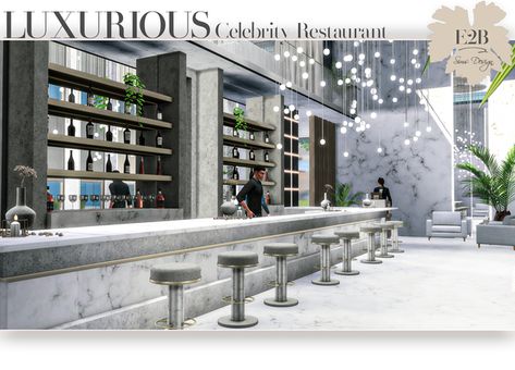 LUXURIOUS CELEBRITY RESTAURANT | Patreon Sims 4 Restaurant Decor, Sims 4 Restaurant Furniture Cc, Ts4 Restaurant Build, Dine Out Sims 4 Cc, Sims 4 Restaurant Menu Cc, Sims 4 Rooftop Restaurant, Sims 4 Lots Restaurant, Sims 4 Restaurant Cc Furniture, Restaurants Sims 4