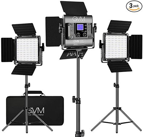 Amazon.com : GVM RGB LED Video Lighting Kit, 800D Studio Video Lights with APP Control, Video Lighting Kit for YouTube Photography Lighting, 3 Packs Led Light Panel, 3200K-5600K, 8 Kinds of The Scene Lights : Camera & Photo Youtube Photography, Cinematic Lighting, Light Panel, Led Video, Led Panel Light, Video Lighting, Photography Lighting, Portable Light, Led Panel