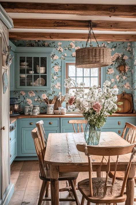 Paint vs. Wallpaper: Bold Choices to Transform Your Kitchen Walls - Kitchen Informant Small Kitchen Wallpaper Ideas, Kitchen Wall Colors With White Cabinets, Wallpapered Kitchen, Kitchen With Wallpaper, Kitchen With Character, Kitchen Murals, Bright Kitchen Colors, Vs Wallpaper, Wallpaper Kitchen Wall