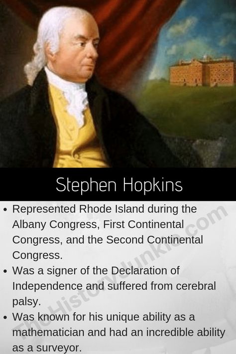 Stephen Hopkins Facts, Biography, Timeline, and Signature Erick Erickson Stages, American Literature Timeline, American Revolution Timeline, Stephen Hopkins, Stephen Hawking Biography, The Declaration Of Independence, Genealogy Book, The Mayflower, Learn Facts