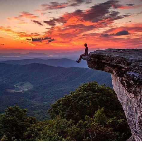 13. Sunset from McAfee's Knob—Said to be the most photographed spot on the AT. Amazin views. TeaMan and I took plenty of pictures and then, continued our journey visiting the Triple Crown. Southern Travel, Virginia Travel, Virginia Is For Lovers, Thru Hiking, Appalachian Trail, Southern Living, Image Hd, Camping Trips, Cool Places To Visit