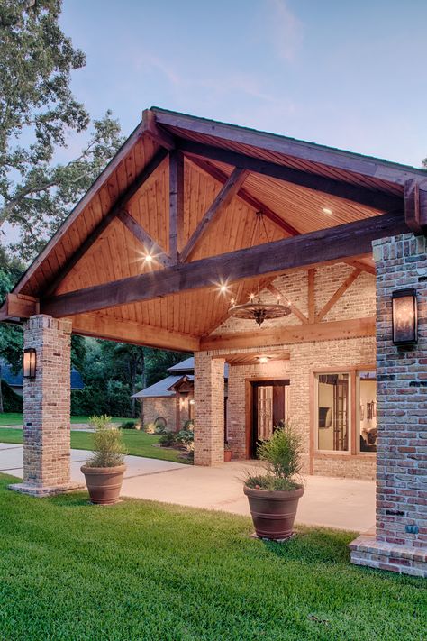 Covered driveway Covered Driveway, Timber Frame Porch, Pergola Carport, Garden Pergola, Outdoor Covered Patio, Simple Garden, Carport Designs, Pavilion Design, Backyard Pavilion