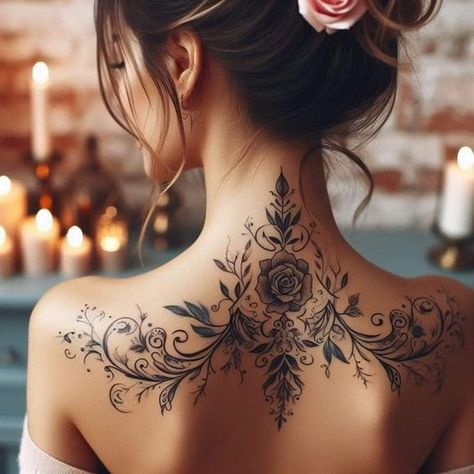 Neck Tattoo Feminine, Neck Tatoos Woman, Best Spine Tattoos, Meaningful Phrases, Beautiful Tattoo Designs, Spine Tattoo Ideas, Upper Back Tattoos, Feminine Tattoo Sleeves, Cool Wrist Tattoos