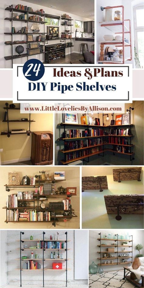 24 DIY Pipe Shelves Ideas - How To Make An Industrial Pipe Shelf