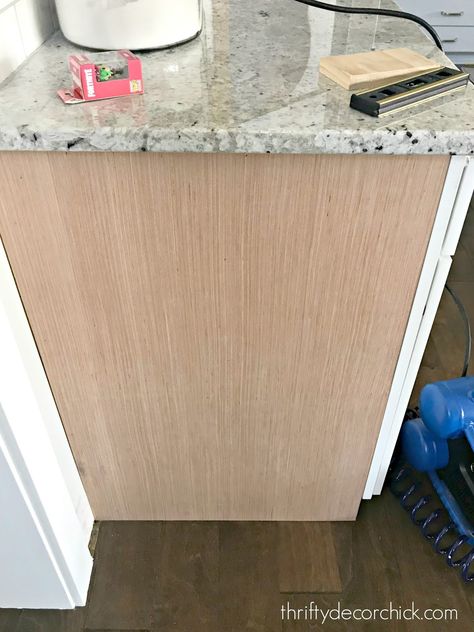 How to Upgrade the End of Builder Grade Cabinets | Thrifty Decor Chick | Thrifty DIY, Decor and Organizing Builder Grade Kitchen Cabinets, Old Kitchen Makeover, Builder Grade Cabinets, Kitchen Island Makeover, Builder Grade Kitchen, Cabinet Trim, Cheap Kitchen Cabinets, Update Cabinets, Thrifty Decor Chick