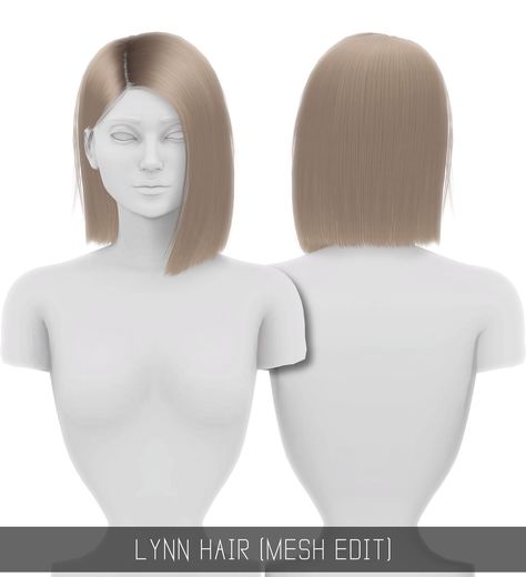 Simpliciaty: Lynn hair  - Sims 4 Hairs - http://sims4hairs.com/simpliciaty-lynn-hair/ Simplicity Sims 4 Cc Hair, Simplicity Hair Sims 4, Sim4cc Hair, Sim4 Cc, Alpha Cc, Sims 4 Black Hair, Cc Hair, Pelo Sims, Sims 4 Cc Makeup