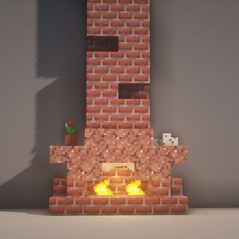 Minecraft Fireplace Ideas, Minecraft Wall Decor, Fireplace Minecraft, Minecraft Fireplace, Minecraft Cherry Blossom House, Minecraft Village Ideas, Pfp Minecraft, Minecraft Wall Designs, Cherry Blossom House