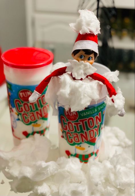 Dec 7, On The Shelf, Christmas Elf, Elf On The Shelf, Cotton Candy, Holiday Crafts, Christmas Fun, Elf, Candy