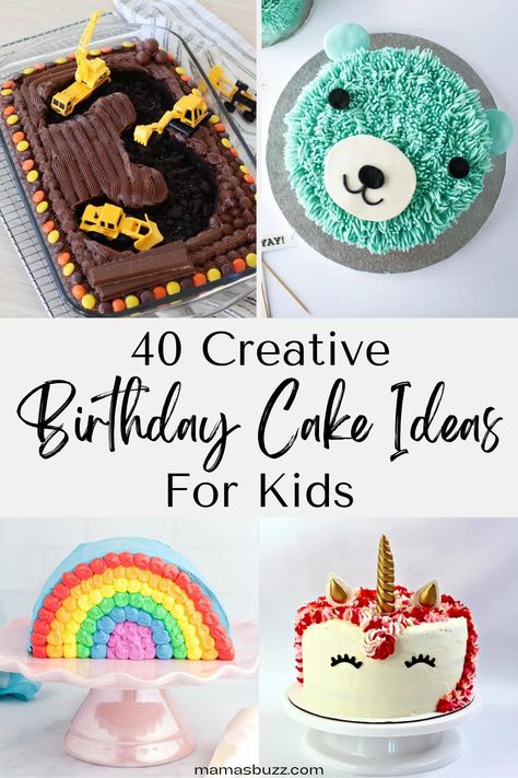 Creative & Charming Birthday Cake Ideas For Kids Birthday Cake Ideas For 3 Year Boy, Homemade 2nd Birthday Cake, Cake Ideas For 4 Year Boy, Homemade Kids Birthday Cake, 3year Birthday Cake, Easy Boy Birthday Cake, Kids Cakes For Girls Birthdays, Cool Birthday Cakes For Boys, Toddler Birthday Cake Ideas