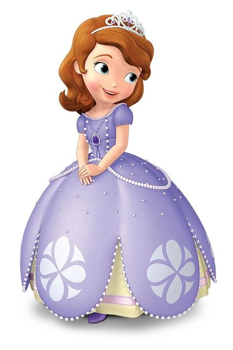 Princess Sofia is the titular protagonist of the Disney Junior TV series Sofia The First and a current character throughout the Equestria Girls film series. She is a little girl with a commoner's background, until her mother marries the King of Enchancia and she becomes a princess. Sofia learns that looking like a princess is not all that hard, but behaving like one can come only from the heart. Sofia The First Cartoon, Sofia The First Characters, Princes Sofia, Disney Princess Elena, Disney Princess Png, Princess Sofia Party, Paw Patrol Birthday Theme, Sofia The First Birthday Party, Princesa Sophia