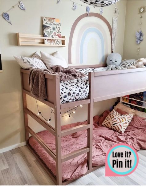 Kura Bed Frame, Painting Ikea Kura Bed, Painted Kura Bed, Ikea Bunk Bed Hack Kura, Floor Bed Bunk Bed, Ikea Kura Floor Bed, Ikea Kura Floor Bed Hack, Cama Kura Ikea, Kura Bunk Bed Hack