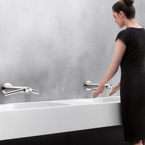 The Dyson Airblade Wash+Dry is a restroom faucet and hand dryer in one that saves water and blows clean air. Dyson Airblade, Toilet Cubicle, Air Blade, Fan Hand, Hand Dryer, Hand Dryers, Towel Dispenser, Air Cleaner, Save Water