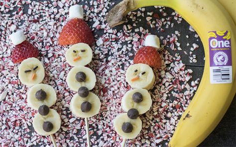 Banana Snowman, Christmas Party Treats, Cooking Crafts, Working With Kids, Man Cooking, Kids In The Kitchen, Kid Friendly Recipes, One Banana, Pre K Activities