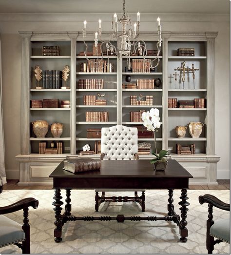 Interior Designer Tami Owen,  Robert Dame of Robert Dame Designs and Brian Thompson, of Thompson Custom Homes. Bibliotheque Design, Hutch Makeover, Home Libraries, Home Office Space, The Ceiling, Home Library, Office Inspiration, Home Office Design, Restoration Hardware