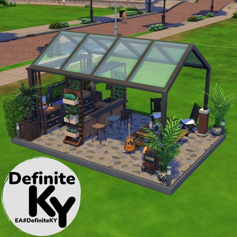 Sims 4 Deck Ideas, Sims 4 Patio Ideas, Sims Backyard Ideas, Sims Build Ideas, Cute Sims 4 Houses, Sims 4 Backyard Ideas, Houses Sims 4, Sims 4 House Ideas, Sims 4 Loft