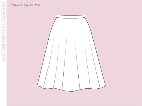 Flared Skirt 1 - Dresspatternmaking Skirt Template, Flared Skirt, Flare Skirt, Skirt, Pattern