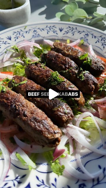 Irma Sami • on Instagram: "BEEF SEEKH KABABS

Because Pakistani bbq just hits different 🔥 these kababs turned out super soft and spicy and I just had to share for you to enjoy. Find the full recipe below or simply comment “i love kababs” to get the recipe in your dm’s! 🤍

Makes 15-20 kababs, depending on size. 

- 2 pounds ground beef (90/10 or 85/15 ratio)
- 2 medium onions, finely chopped (drain out extra liquid!)
- 1 cup fresh coriander, finely chopped.
- 1/2 cup fresh mint, finely chopped.
- 3-4 green chillies, finely chopped.
- 2 tablespoons fresh ginger garlic paste.
- 1 tablespoon salt or to taste.
- 1 teaspoon black pepper
- Quarter teaspoon turmeric powder.
- 1.5 tablespoons coriander powder.
- 1.5 tablespoons cumin powder.
- 1.5 tablespoons paprika or 1 teaspoon red chili powde Seekh Kabab, Desi Recipes, Ginger Garlic Paste, Green Chutney, Hits Different, Turmeric Powder, Pakistani Food, Red Chili Powder, Coriander Powder