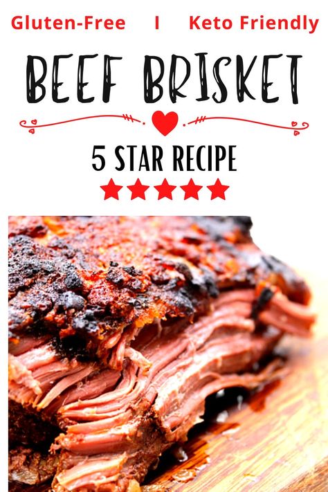 This easy Beef Brisket recipe is made in a slow cooker and comes out so tender and juicy. Stick it under the broiler for a couple of minutes and you end up with the crispiest crust with super moist and tender meat. This is the number one Beef Brisket recipe on Pinterest so try it today and see for yourself just how easy and foolproof making a brisket in a slow cooker really is! Easy Slow Cooker Brisket Recipes, Best Beef Brisket Recipes Crockpot, Keto Beef Brisket Recipes, Beef Brisket Crock Pot Easy, Slow Cooker Bbq Brisket, Slow Cooker Brisket Easy, How To Bake Beef Brisket, Keto Brisket Recipes Slow Cooker, Best Slow Cooker Brisket Recipe