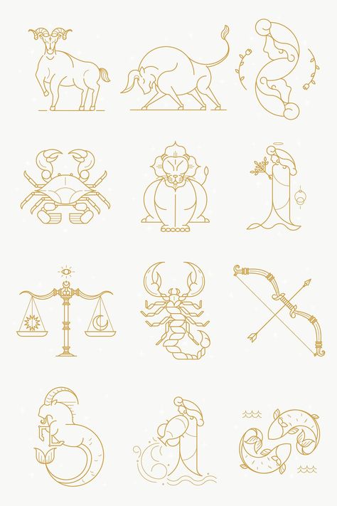 Horoscope Signs Art, Tattoo Ideas Zodiac Signs, Zodiac Doodles, Zodiac Signs Drawings, Zodiac Signs Design, Zodiac Signs Tattoos, Zodiac Signs Art, Zodiac Tattoo Ideas, Zodiac Clipart