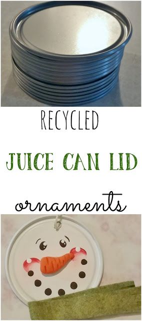 Recycled Juice Can Lid Ornaments Tin Can Lid Ornaments, Tin Can Lids Crafts Upcycle, Tin Can Lid Crafts, Can Lid Crafts, Canning Lid Crafts, Can Lid Ornaments, Canning Lid Ornaments, Christmas Canning, Recycled Ornaments