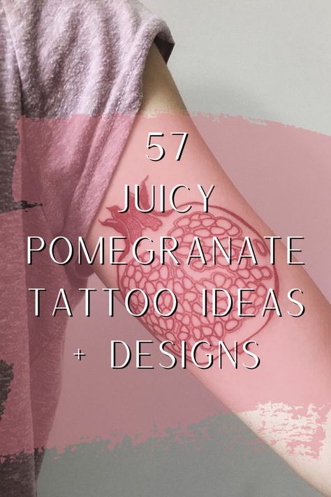 57+ Juicy Pomegranate Tattoo Ideas + Designs - TattooGlee Red Poppy Tattoo, Pomegranate Tattoo, Food Tattoo, Watercolor Butterfly Tattoo, Poppy Flower Tattoo, Common Tattoos, Peace Tattoos, Ghibli Tattoo, Flower Tattoo Back