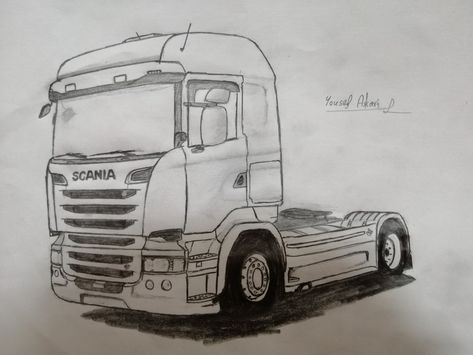 Can you draw it? Scania Trucks Drawing, Lorry Drawing, Trucker Tattoo, Truck Tattoo, London Buses, Marble Iphone Wallpaper, Drawing Body Poses, Dragon Ball Painting, Large Truck