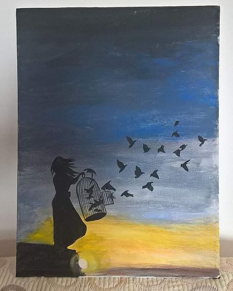 Shilouette art by me. Release. Acrylic on canvas board. #silhouette ,#sziluett ,#festmeny ,#thoughts ,#freedom Freedom Painting Ideas, Freedom Art Drawings, Freedom Art Painting, Freedom Painting, Freedom Drawing, Freedom Art, Silhouette Painting, Acrylic Pouring Art, Pouring Art