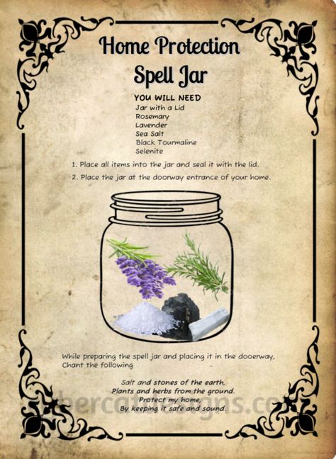 Home Protection Spell Jar, Home Protection Spell, Protection Spell Jar, Spells For Beginners, Jar Spells, Wiccan Magic, Protection Spell, Witch Spirituality, Magic Spell Book