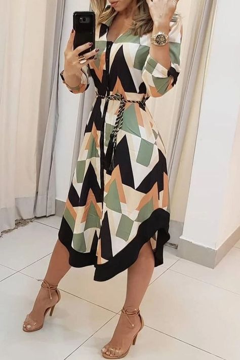 83e8ef518174e1eb6be4a0778d050c9ddesc50974240ri Shirt Collar Styles, Asymmetrical Shirt, Women Long Sleeve Dress, Long Summer Dresses, Midi Shirt Dress, Chic Me, Trend Fashion, Elegant Dress, A Dress