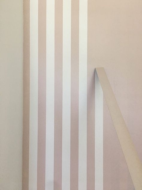 Nursery Closet Reveal - Jenna Sue Design Pink Chair Rail Nursery, Diy Pinstripe Wall, Bedroom Stripes Wall, Striped Nursery Walls, Diy Striped Wall, How To Paint Stripes On A Wall, Stripe Paint Ideas For Walls, Stripes Nursery, Striped Walls Bedroom