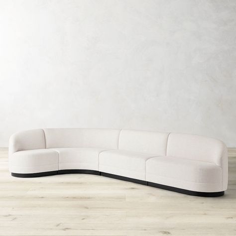 Capri Banquette | Williams Sonoma Round Banquette Seating, Curved Banquette Seating, Breakfast Bench, Curved Banquette, Dining Room Banquette, Booth Seat, Dining Table Guide, Dining Banquette, Curved Bench