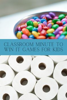 Back To School Minute To Win It Games, Spring Minute To Win It Games For Kids, Summer Class Party Games, Minute To Win It Reading Games, Minute To Win It Games For School, Youth Minute To Win It Games, Kindergarten Class Party Games, Party Minute To Win It Games, Elementary Minute To Win It Games