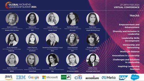 🌟Global Women's Leadership Summit 27-28th February 2024🌟 🎟️ Book Now! GWLSummit.com 🔹Super EarlyBird Limited Offer! Join this February for an insightful VIRTUAL CONFERENCE featuring leaders from Accenture, NEOM, IE Business School, Citi, Google, Condé Nast, Sky, Microsoft, Lloyds Banking Group, Archangel Network of Funds, Meta, IBM, Amazon Web Services (AWS), Salesforce, SAP, BT Group, and more. Leadership Excellence and Workplace Diversity: ✨ Transform at the Global Women's Leadership Su Workplace Diversity, Leadership Summit, Amazon Web Services, Women In Leadership, Business School, Banking, Leadership