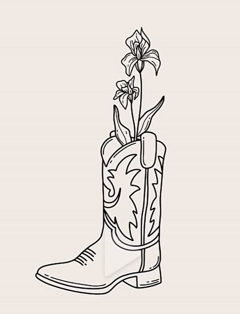 Cowboy Boots Drawing, Cowboy Boot Tattoo, Cowgirl Tattoos, Cowboy Tattoos, Tattoos Infinity, Western Tattoos, Tattoos Geometric, Tattoos Skull, Cowgirl Art