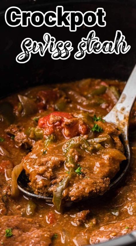 Tender Crockpot Swiss Steak couldn't be easier to make when you use your slow cooker! Flavorful and effortless, it's delicious!