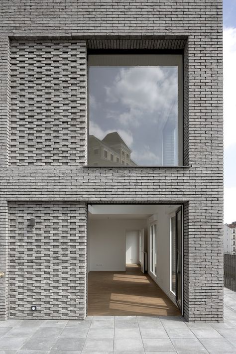 Brick Detail, Facade Architecture Design, Brick Architecture, Social Housing, Brick Facade, Brick Walls, Brick Design, Brick Building, Facade Architecture