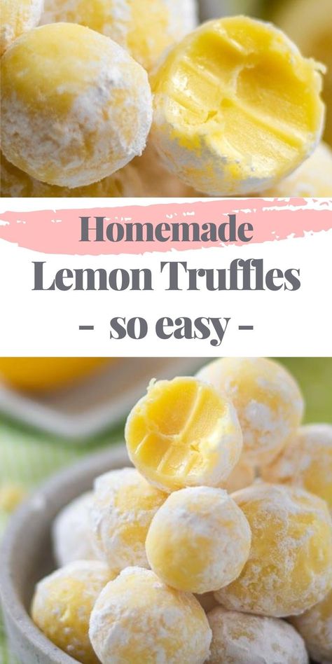 Lemon Balls, Lemon Truffle Recipe, Lemon Cream Pie, Christmas Cookie Tray, Lemon White Chocolate, Lemon Truffles, Summer Desserts Easy Healthy, No Bake Lemon, Easy Truffles