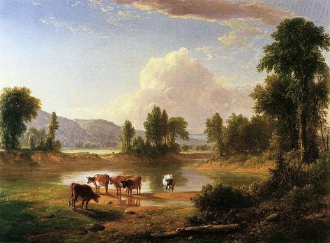 Asher Brown Durand (1796 – 1886) | AMERICAN GALLERY New York Drawing, New York Painting, Hudson River School, Traditional Landscape, Hudson River, Vintage Landscape, Old Master, Summer Art, American Artists