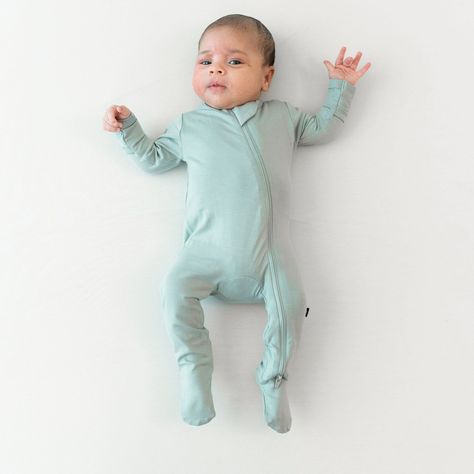 Kyte Baby Zippered Footies Zippered Footie in Sage Kyte Baby, Baby Layette, Baby Sleepers, Bamboo Clothing, Sage Color, Baby Pajamas, Cozy Night, Soft Baby, All The Way Up