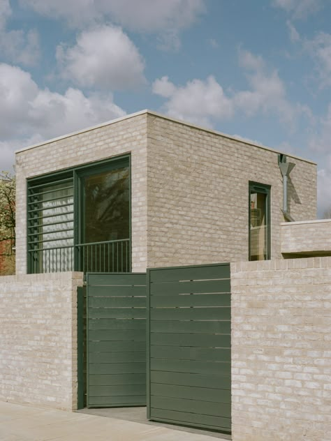 Fletcher Crane Architects creates brick house on former garage site Grey Brick Houses, Gray Brick Wall, Brick Planter, Nice Houses, Arch Ideas, Two Bedroom House, Old Garage, House London, Grey Brick