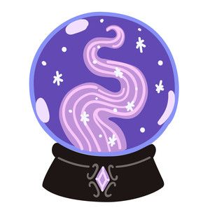 Crystal Ball Sticker, Crystal Ball Doodle, Magic Ball Illustration, Cute Purple Drawing, How To Draw Crystals, Cristal Ball Tattoo, Crystal Ball Painting, Crystal Ball Drawing, Crystal Ball Illustration