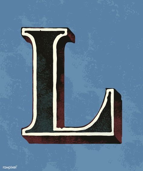 Capital letter L vintage typography style | free image by rawpixel.com / sasi Vintage Font Alphabet, Capital L, Newspaper Letters, L Letter, H Letter, Scrapbook Letters, Vintage Alphabet, Letter Photography, Free Illustration Images