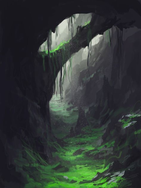 First Speed painting, Cave, Nathanael M on ArtStation at https://www.artstation.com/artwork/aR8Gv0 How To Draw A Cave, Fantasy Cave Art, Cave Fantasy Art, Cave Reference, Cave Concept Art, Fantasy Cave, Cave Illustration, Dark Cave, Super Tired